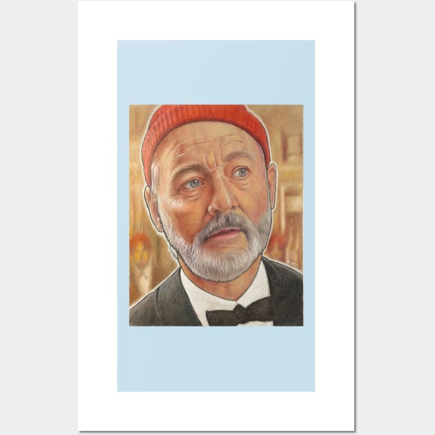 Bill Murray, Steve Zissou, The Life Aquatic Wall Art by silusUK